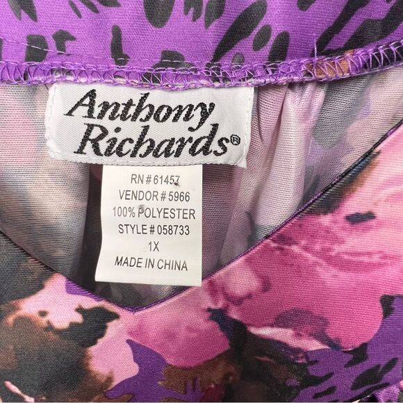 Anthony Richards mumu 💗 EUC 💗 animal &  floral print 💗 1X - Picture 4 of 5